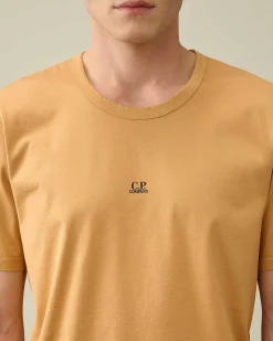C.P. Company 70/2 Mercerized Jersey Logo T-Shirt Pastry Shell-Orange Clearance
