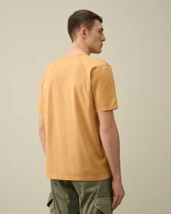 C.P. Company 70/2 Mercerized Jersey Logo T-Shirt Pastry Shell-Orange Clearance