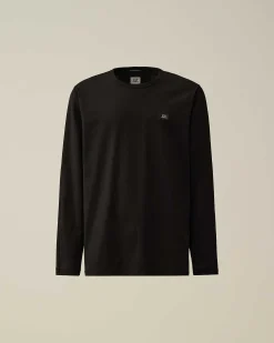 C.P. Company 70/2 Mercerized Jersey Long Sleeved T-Shirt Black Outlet