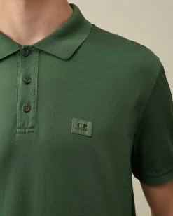 C.P. Company 70/2 Mercerized Jersey Polo Shirt Duck Green Outlet