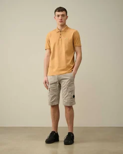C.P. Company 70/2 Mercerized Jersey Polo Shirt Pastry Shell-Orange Clearance