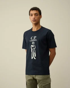 C.P. Company 30/2 Mercerized Jersey Twisted British Sailor T-Shirt Total Eclipse-Blue Clearance
