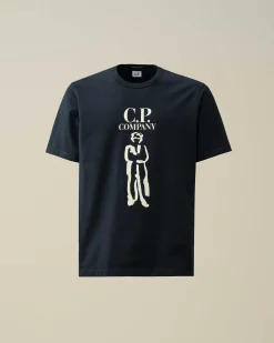 C.P. Company 30/2 Mercerized Jersey Twisted British Sailor T-Shirt Total Eclipse-Blue Clearance