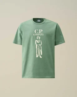 C.P. Company 30/2 Mercerized Jersey Twisted British Sailor T-Shirt Green Bay Online