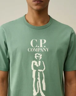 C.P. Company 30/2 Mercerized Jersey Twisted British Sailor T-Shirt Green Bay Online