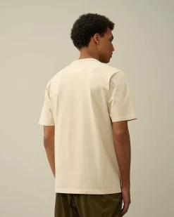 C.P. Company 30/2 Mercerized Jersey Twisted Logo T-Shirt Pistachio Shell-Beige Best