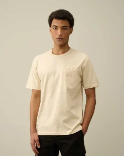 C.P. Company 30/2 Mercerized Jersey Twisted Pocket T-Shirt Pistachio Shell-Beige Fashion