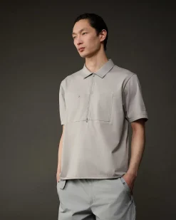 C.P. Company Metropolis Series Mercerized Jersey Polo Shirt Drizzle Grey Shop