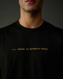 C.P. Company Metropolis Series Mercerized Jersey Graphic Badge T-Shirt Black Sale