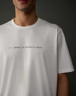 C.P. Company Metropolis Series Mercerized Jersey Graphic Badge T-Shirt White Outlet