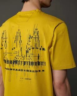 C.P. Company Metropolis Series Mercerized Jersey Logo Graphic T-Shirt Sulphur-Yellow Clearance