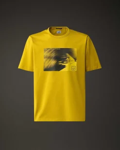 C.P. Company Metropolis Series Mercerized Jersey Graphic Metro T-Shirt Sulphur-Yellow Outlet