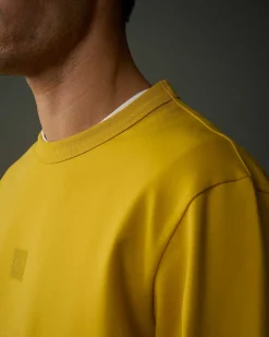 C.P. Company Metropolis Series Stretch Fleece Logo Sweatshirt Sulphur-Yellow Outlet