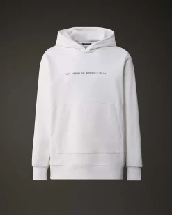 C.P. Company Metropolis Series Stretch Fleece Graphic Hoodie White Flash Sale