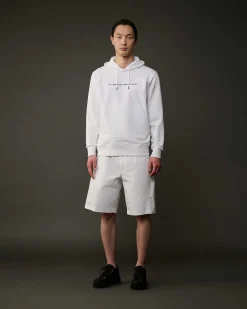 C.P. Company Metropolis Series Stretch Fleece Graphic Hoodie White Flash Sale