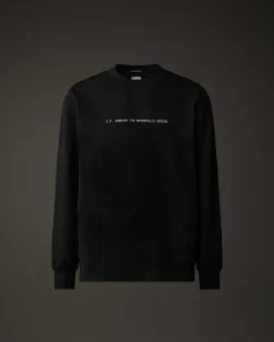 C.P. Company Metropolis Series Stretch Fleece Graphic Sweatshirt Black Fashion