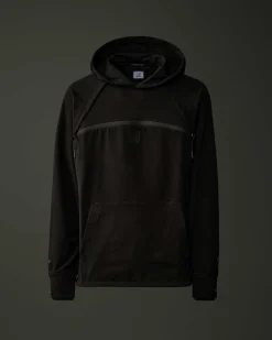 C.P. Company Metropolis Series Stretch Fleece Hoodie Black Clearance