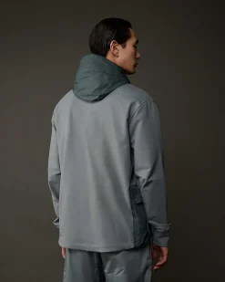 C.P. Company Metropolis Series Stretch Fleece Mixed Zipped Hoodie Turbulence-Grey Online