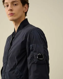 C.P. Company Nycra-R Bomber Jacket Total Eclipse-Blue Flash Sale