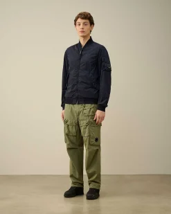 C.P. Company Nycra-R Bomber Jacket Total Eclipse-Blue Flash Sale