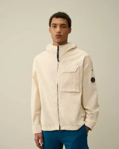 C.P. Company Ottoman Hooded Shirt Pistachio Shell-Beige Best