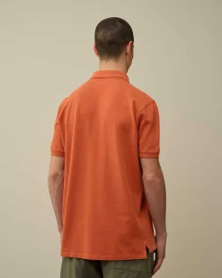 C.P. Company 24/1 Piquet Resist Dyed Polo Shirt Gold Flame-Orange Shop