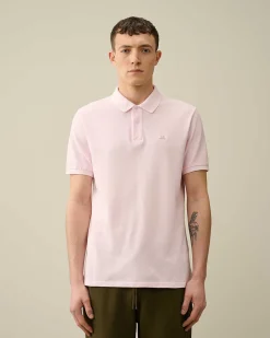 C.P. Company 24/1 Piquet Resist Dyed Polo Shirt Heavenly Pink Cheap