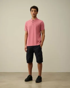 C.P. Company 24/1 Piquet Resist Dyed Polo Shirt Red Bud Clearance