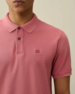 C.P. Company 24/1 Piquet Resist Dyed Polo Shirt Red Bud Clearance