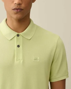 C.P. Company 24/1 Piquet Resist Dyed Polo Shirt White Pear New