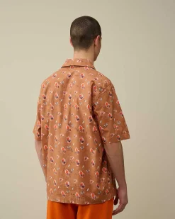 C.P. Company Popeline Sponged Print Shirt Pastry Shell-Orange Shop