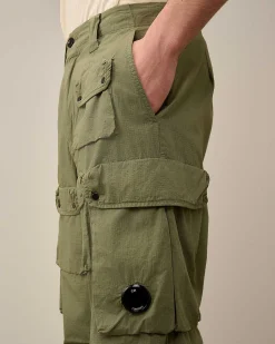 C.P. Company Rip-Stop Loose Utility Cargo Pants Agave Green Clearance