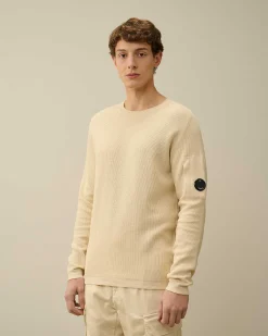 C.P. Company Sea Island Lens Ribbed Knit Pistachio Shell-Beige Store