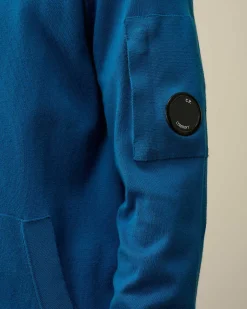 C.P. Company Sea Island Zipped Knit Lyons Blu-Blue Discount