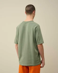 C.P. Company 30/1 Sponge Fleece Short Sleeved Sweatshirt Agave Green Flash Sale