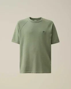 C.P. Company 30/1 Sponge Fleece Short Sleeved Sweatshirt Agave Green Flash Sale