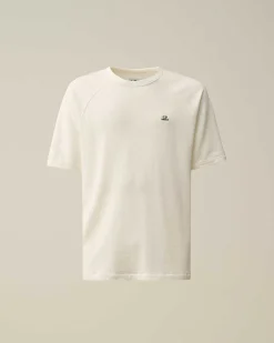 C.P. Company 30/1 Sponge Fleece Short Sleeved Sweatshirt Gauze White Sale