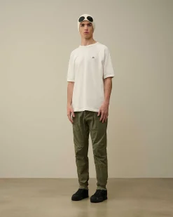 C.P. Company 30/1 Sponge Fleece Short Sleeved Sweatshirt Gauze White Sale