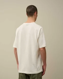 C.P. Company 30/1 Sponge Fleece Short Sleeved Sweatshirt Gauze White Sale