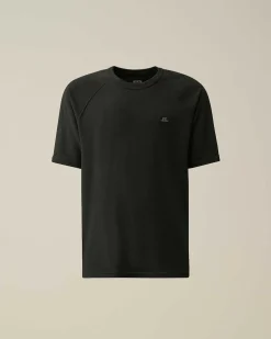C.P. Company 30/1 Sponge Fleece Short Sleeved Sweatshirt Black Flash Sale