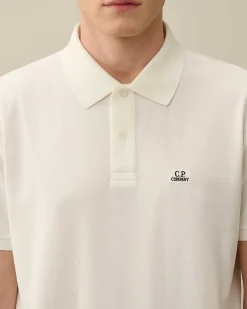 C.P. Company Stretch Piquet Regular Polo Shirt Gauze White New