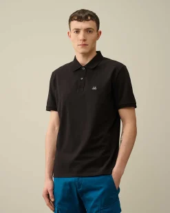 C.P. Company Stretch Piquet Regular Polo Shirt Black Fashion