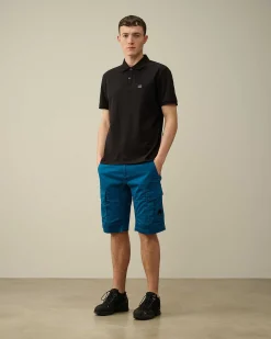 C.P. Company Stretch Piquet Regular Polo Shirt Black Fashion