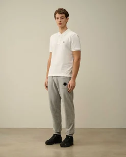 C.P. Company Stretch Piquet Slim Polo Shirt Gauze White New