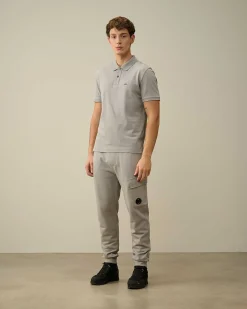 C.P. Company Stretch Piquet Slim Polo Shirt Drizzle Grey Sale