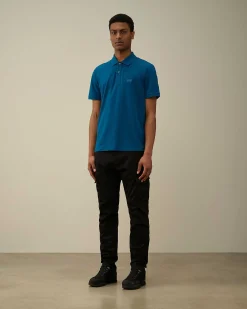 C.P. Company Stretch Piquet Slim Polo Shirt Ink Blue Fashion