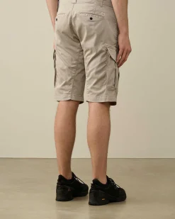 C.P. Company Stretch Sateen Cargo Shorts Drizzle Grey Best