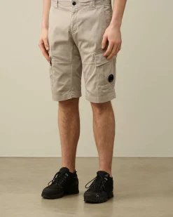 C.P. Company Stretch Sateen Cargo Shorts Drizzle Grey Best