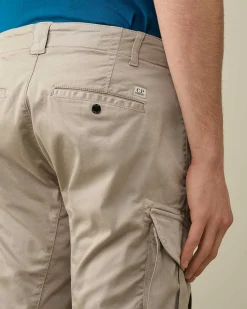 C.P. Company Stretch Sateen Cargo Shorts Drizzle Grey Best
