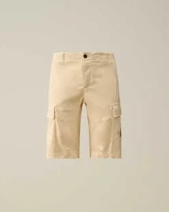 C.P. Company Stretch Sateen Cargo Shorts Pistachio Shell-Beige Outlet